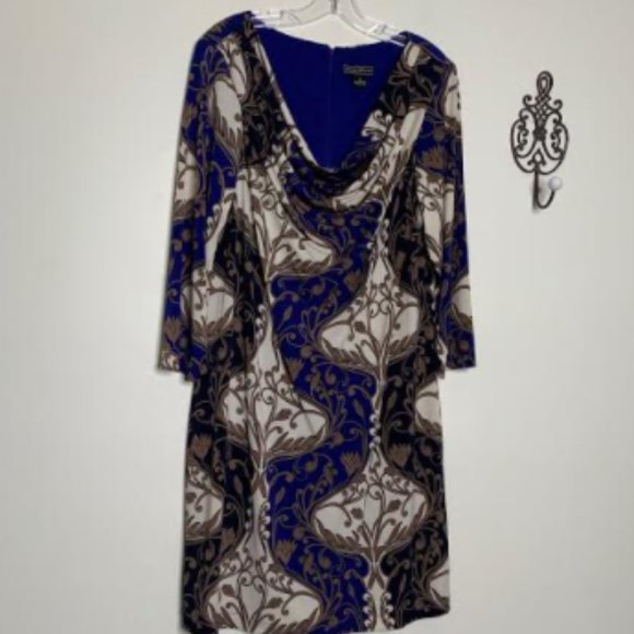 Jessica Howard Bold Print Shift Dress Sz 16 - Picture 4 of 10